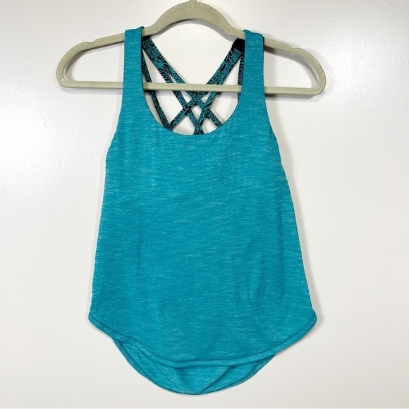 LULULEMON Free To Be Serene Tank (2 In 1) Green & Black - SIZE 2 - Picture 2 of 8